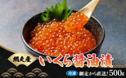 北海道網走産”海の宝石”鮭のいくら醤油漬 500g（網走産鮭卵使用）