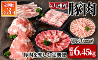 2605 豚肉を楽しむ定期便（計３回お届け） 【国産 冷凍 小分け 豚肉 焼肉 BBQ 炒め物 しゃぶしゃぶ 生姜焼き 定期便】