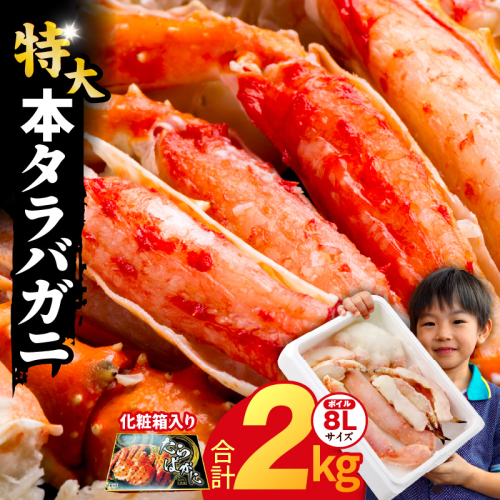 ボイルタラバガニ 2kg 特大 8Lサイズ【昆布仕立て 化粧箱入り 贈答 ギフト カニ かに 蟹 たらば蟹 タラバ蟹 タラバカニ 海鮮 魚介 家計応援】 kgp0060 1512935 - 大阪府泉佐野市