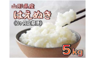 はえぬき 5kg×3回 定期便 3カ月連続【2024年12月発送開始】令和6年産 山形県産 米 コメ こめ F3S-2259