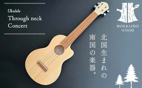 Through neck Concert  ウクレレ 楽器 弦楽器 音楽 演奏 HOKKAIDO WOOD F6S-204 1514640 - 北海道北海道庁