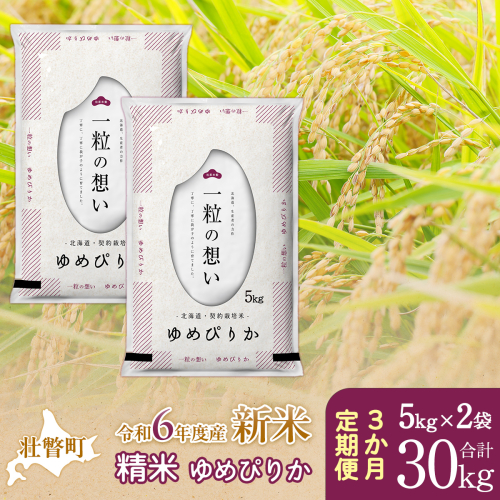 【新米】【令和6年産米】北海道壮瞥産 ゆめぴりか 計30kg（5kg×2袋 3ヵ月定期配送） SBTE030 1515290 - 北海道壮瞥町