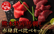 【年内お届け】熊本特産 馬刺し 赤身 食べ比べ セット 160g 【 上赤身 ・ 赤身 】ソムリエ セレクト 本場 熊本県 馬刺し 馬肉 肉 食べ比べ ヘルシー 赤身 くまもと  年内発送 年内配送 104-0003-R612