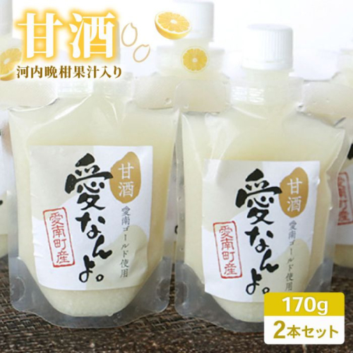 愛南ゴールド入り甘酒（170ｍｌ×2本） 5000円 甘酒 お試し あまざけ あま酒 愛南ゴールド 河内晩柑 米 パウチ 170ｍｌ 持ち運び 片手 手軽 夏バテ 冷え 冷え性 栄養 栄養補給 発酵食品 健康 アミノ酸 ビタミン 美容 美容効果  おいしい 爽やか スッキリ すっきり プレゼント 贈答 贈答用 ダイエット 美肌 美髪 便秘 疲労 愛なんよ 愛南 無添加 愛南町青果市場 1519940 - 愛媛県愛南町