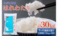 [定期便／3ヶ月連続] 令和6年 つがる市産 はれわたり 計30kg｜新米 2024年産 お米 白米 米 コメ 精米 農協 定期便 特A [0731]