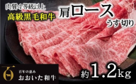 A4ランク以上★おおいた和牛 黒毛和牛霜降りロースうす切り(約1.2kg)