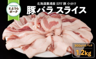 豚肉 バラ とようらポーク 1.2kg 豚バラ スライス 小分け 北海道 豊浦産 SPF豚 【ふるさと納税 人気 おすすめ ランキング 肉 豚肉 豚ひき肉 豚しゃぶしゃぶ 豚ロース 豚ステーキ 豚バラ とんかつ 大容量 おいしい 美味しい 北海道 豊浦町 送料無料】 TYUG025