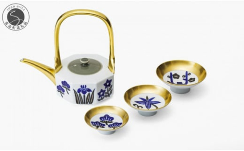 有田焼 光琳風染付 屠蘇器揃【深川製磁】金彩 お正月 縁起物 お屠蘇 おとそ 屠蘇注ぎ 杯 セット A350-30 1523169 - 佐賀県有田町