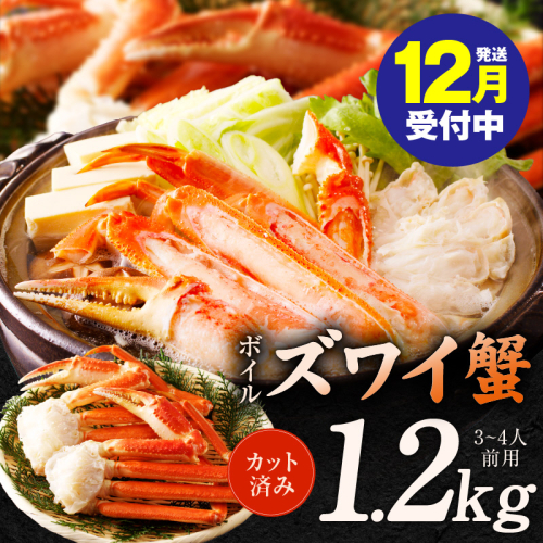 【年内発送】ボイルズワイ蟹 1.2kg カット済み（3-4人前） kgp0035y 1523610 - 大阪府泉佐野市