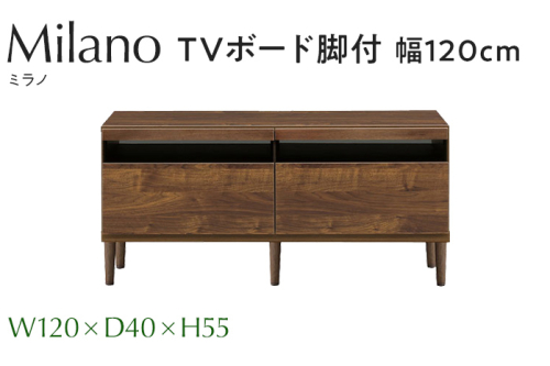 TVボード 脚付 Milano ミラノ 幅120cm DK ダーク ブラウン 家具 収納 テレビボード 完成品 【北海道・東北・沖縄・離島不可】 CN012 1523788 - 福岡県大木町