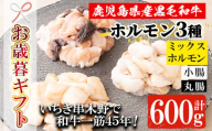 [令和6年お歳暮対応]鹿児島県産 黒毛和牛 ホルモン 3種 盛合わせ 600g(小腸 200g 丸腸 200g ミックスホルモン 200g) 冷凍 小分け 国産 鹿児島県産 黒毛和牛 ミックス ホルモン 焼肉[SA-254H]