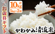 【令和6年お歳暮対応】【令和6年度 新米】米 10kg（5kg×2袋）かわかみ清流米（ひのひかり） 令和6年 鹿児島県産 農家直送 新米 米 白米 10kg 袋 ひのひかり 備蓄 や 贈答 にもオススメ！【SA-223H】