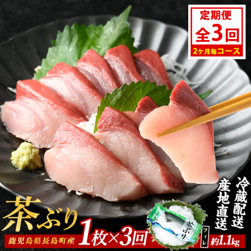 茶ぶりフィレ定期便 2ヶ月毎 (全3回)  国産 鹿児島県産 ブリ 茶ぶり 鰤 海鮮 海産物 フィレ 魚介 魚 刺身 海鮮丼 産地直送 定期【ウスイ】usui-1602B 1531861 - 鹿児島県長島町