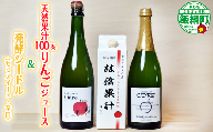 お酒 シードル 辛口 セミスイート 750ml × 2本 林檎果汁 りんごジュース 果汁100% 1000ml × 1本 詰め合わせ 一里山農園 エコファーマー 減農薬栽培 長野県 飯綱町 [1896]