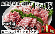 鹿児島県産霜降りトロ豚 焼き肉用バラエティセット (合計1kg) 鹿児島県産 豚肉 霜降り [KNOT]