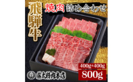 ＜飛騨牛＞肉厚ロースと霜降りカルビの詰め合わせ 合計800g【1046752】