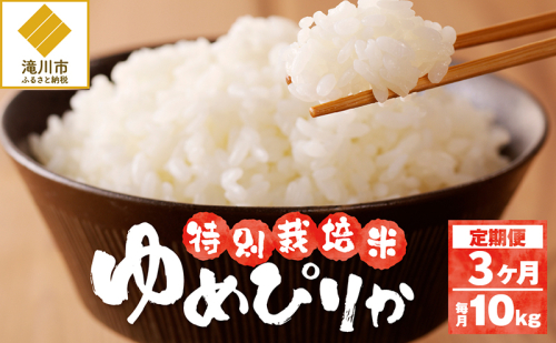 令和6年産米 北海道滝川産　特別栽培ゆめぴりか 10kg(5kg×2袋) 3ヶ月連続｜北海道 滝川市 米 お米 白米 精米 ゆめぴりか ユメピリカ 特別栽培 定期便 連続お届け 1533633 - 北海道滝川市