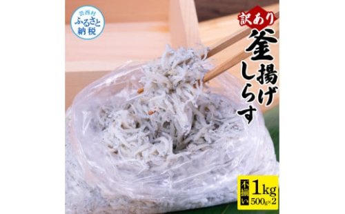 MMK014 訳あり釜揚げシラス500g×2個 高知県産 釜揚げしらす 簡易梱包 わけあり 不揃い シラス 国産 釜揚げ 新鮮 しらす丼 海鮮丼 お茶漬け 冷凍配送 塩分控えめ お取り寄せ 1537217 - 高知県芸西村
