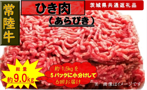 【6か月定期便】【常陸牛】ひき肉（あらびき）約1.5kg【定期便】計6回 総量約9kg（茨城県共通返礼品）【 常陸牛 茨城県 日立市 】 1537591 - 茨城県日立市