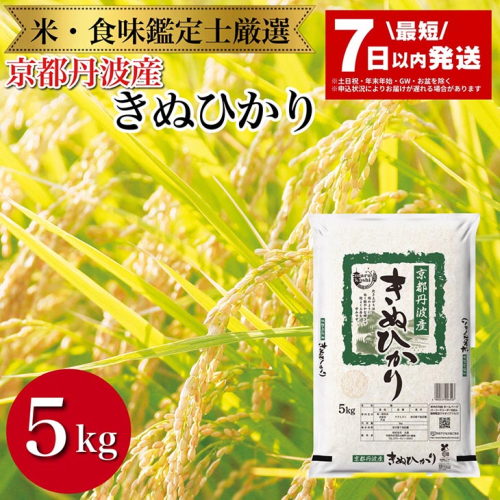 【7日以内発送】京都丹波産 きぬひかり 5kg ※米食味鑑定士厳選 ※精米したてをお届け【京都伏見のお米問屋が精米】新米 米 令和6年産 ※北海道・沖縄・離島への配送不可 1539677 - 京都府亀岡市