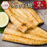 お歳暮対応「玄人の一品」うなぎ 白焼き ギフト 2尾（110～150g/1尾あたり) 宮崎県産鰻 蒲焼きタレ付（50ml×1本）配送日指定可 国産 有頭 熨斗 贈答品【N36】