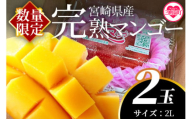 【ふるさと納税】 先行予約 【期間数量限定】2025年5月発送＜宮崎県産完熟マンゴー 2L 2玉入＞【MI232-yk-x1】【みまたんよかもん協同組合】