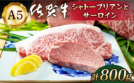 【2024年12月発送】佐賀牛 シャトーブリアンとサーロインの極上セット 計800g【山下牛舎】[HAD146]