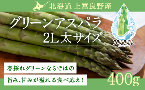 【  2026年 発送 】 先行予約  北海道 上富良野産 グリーン アスパラガス 2L サイズ 400g アスパラ 上富良野町 令和7年 発送 野菜 やさい【オンライン決済限定】 1542885 - 北海道上富良野町
