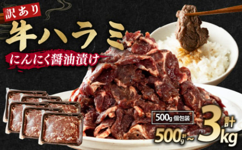 【 訳あり 】 牛ハラミ にんにく醤油漬け 500g / 1kg / 1.5kg / 2kg / 3kg ( 500gパック ) 牛肉 牛 肉 ビーフ ハラミ 味付 にんにく ガーリック ガーリック醤油 冷凍 小分け 真空パック 簡単調理 簡単 調理 カット 焼肉 焼き肉 熨斗 贈答 ギフト お歳暮 御歳暮 御中元 お中元 便利 キャンプ アウトドア おかず ふるさと納税肉 京都 舞鶴 幸福亭 1542892 - 京都府舞鶴市