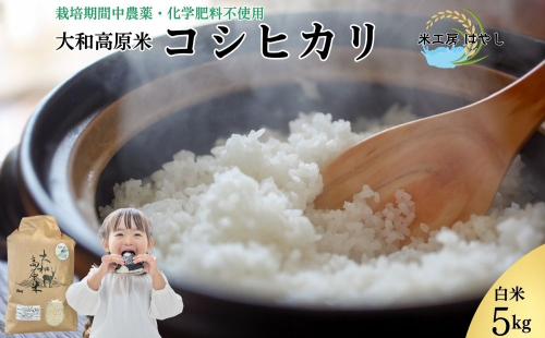 ＜先行予約＞令和7年宇陀市産 コシヒカリ白米 5kg 栽培期間中無農薬・無化学肥料米 11月上旬～出荷予定 / ふるさと納税 米 こめ お米 精米済 ブランド 美味しい 人気 おすすめ 送料無料 奈良県 宇陀市 米工房はやし 1544228 - 奈良県宇陀市