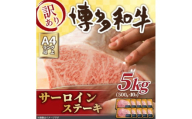 訳あり!＜A4～A5＞博多和牛サーロインステーキセット　5kg(250g2枚×10p)(大牟田市)【1560984】