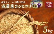 [定期便3回][令和6年産]新米 減農薬コシヒカリ 玄米 5kg 毎月お届け 3ヶ月[ 定期便 米 コシヒカリ こしひかり 5キロ 5kg 玄米 こめ コメ お米 おこめ 農家直送 減農薬 低農薬 綾部 京都 森本ファーム ]