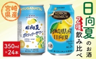 宮崎特産「日向夏」のお酒 2種 飲み比べ 350ml×24本 セット 酎ハイ サワー アルコール 3%