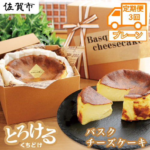 【定期便3回】バスクチーズケーキ：B240-015 1547357 - 佐賀県佐賀市