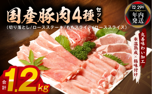 【年内発送】国産 豚肉 4種 総量 1.2kg 300g×4【氷温熟成×極味付け】 within2024 mrz0010y 1547742 - 大阪府泉佐野市