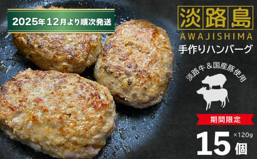 【数量限定】淡路島手作りハンバーグ 15個【2025年12月より順次発送】 1547849 - 兵庫県淡路市