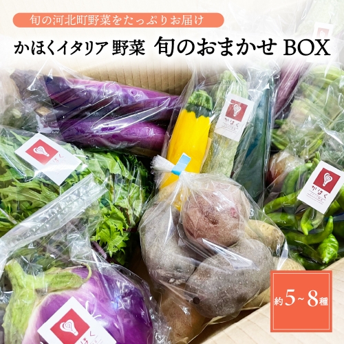 かほくイタリア野菜旬のおまかせBOX（約5～8種類） 野菜の説明&おしゃれな料理が簡単に作れちゃうレシピ付き♪