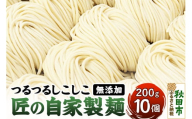 竹本商店 無添加で安心 つけ麺の麺 つるつるしこしこ「匠の自家製麺」 200g×10玉