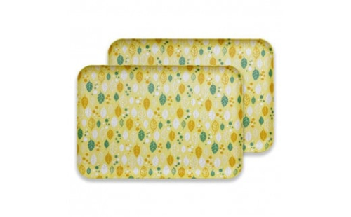 友禅染和紙トレー L 39cm 2枚セット オータム リーフ イエロー タツクラフト 【Tk279】 1549264 - 和歌山県那智勝浦町