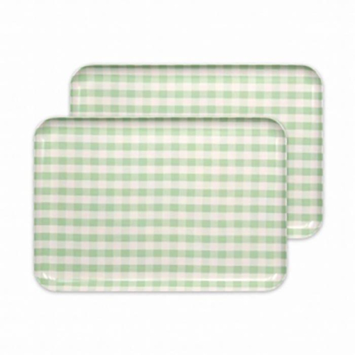 【グリーン2枚組】ST ランチョン トレー L 39cm ミルキー チェック タツクラフト 【Tk100】 1549333 - 和歌山県那智勝浦町