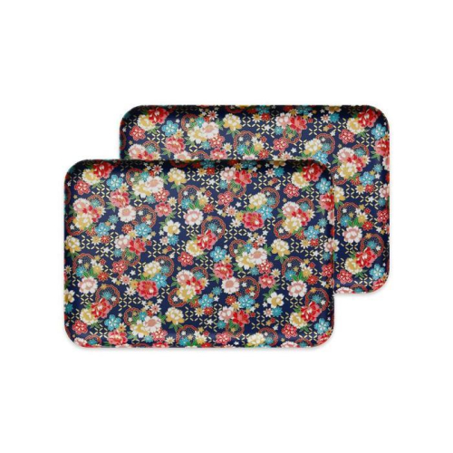タツクラフト 友禅和紙トレー M 33cm 2枚セット 桜 牡丹文 【Tk315】 1549419 - 和歌山県那智勝浦町