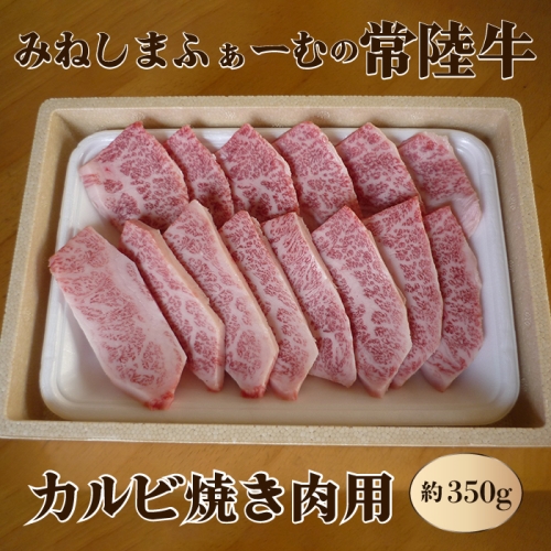 S-1 みねしまふぁーむの常陸牛 カルビ焼き肉用 約350g 155013 - 茨城県那珂市