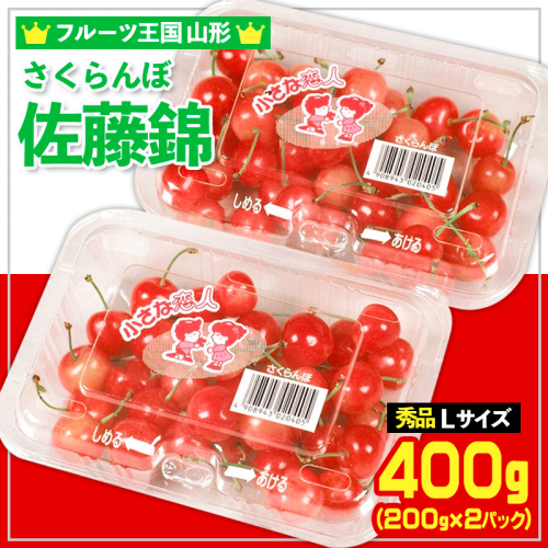 ☆フルーツ王国山形☆さくらんぼ 佐藤錦 Lサイズ 400g(200g×2パック) 【令和7年産先行予約】FS24-775 1551348 - 山形県山形市