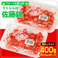 ☆フルーツ王国山形☆さくらんぼ 佐藤錦 Lサイズ 400g(200g×2パック) 【令和7年産先行予約】FS24-775