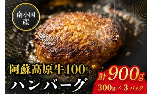  南小国産 阿蘇高原牛 牛100% ハンバーグ 900g 贅沢 牛 牛肉 国産牛 ハンバーグ ハンバーグステーキ 150g 6個 小分け 熊本県産 国産 贈答用 ギフト 熊本 阿蘇 南小国町 送料無料 1553152 - 熊本県南小国町