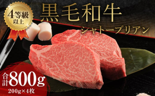 くまもと 黒毛和牛 シャトーブリアン 800g（200g×4枚）牛肉 牛 肉 1556065 - 熊本県益城町