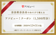 【奈良市】アソビュー！ふるさと納税クーポン（1,500円分）　5-028