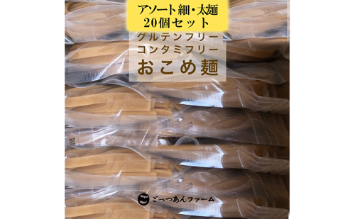 どすこい麺（グルテンフリーなお米めん）玄米アソート20個セット 1557422 - 福島県猪苗代町