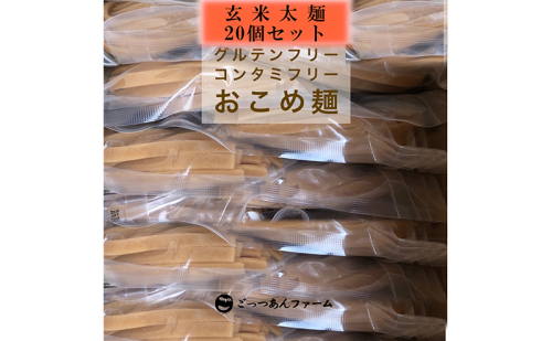 どすこい麺（グルテンフリーなお米めん）玄米平太麺20個セット 1557424 - 福島県猪苗代町