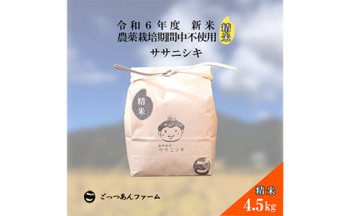 令和6年度産 新米 【どすこい米】自然栽培 ササニシキ 精米 4.5kg 1557434 - 福島県猪苗代町